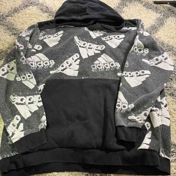 adidas Essentials Brand Love‎ Fleece Pullover Hoodie Size 2XL - Picture 1 of 8